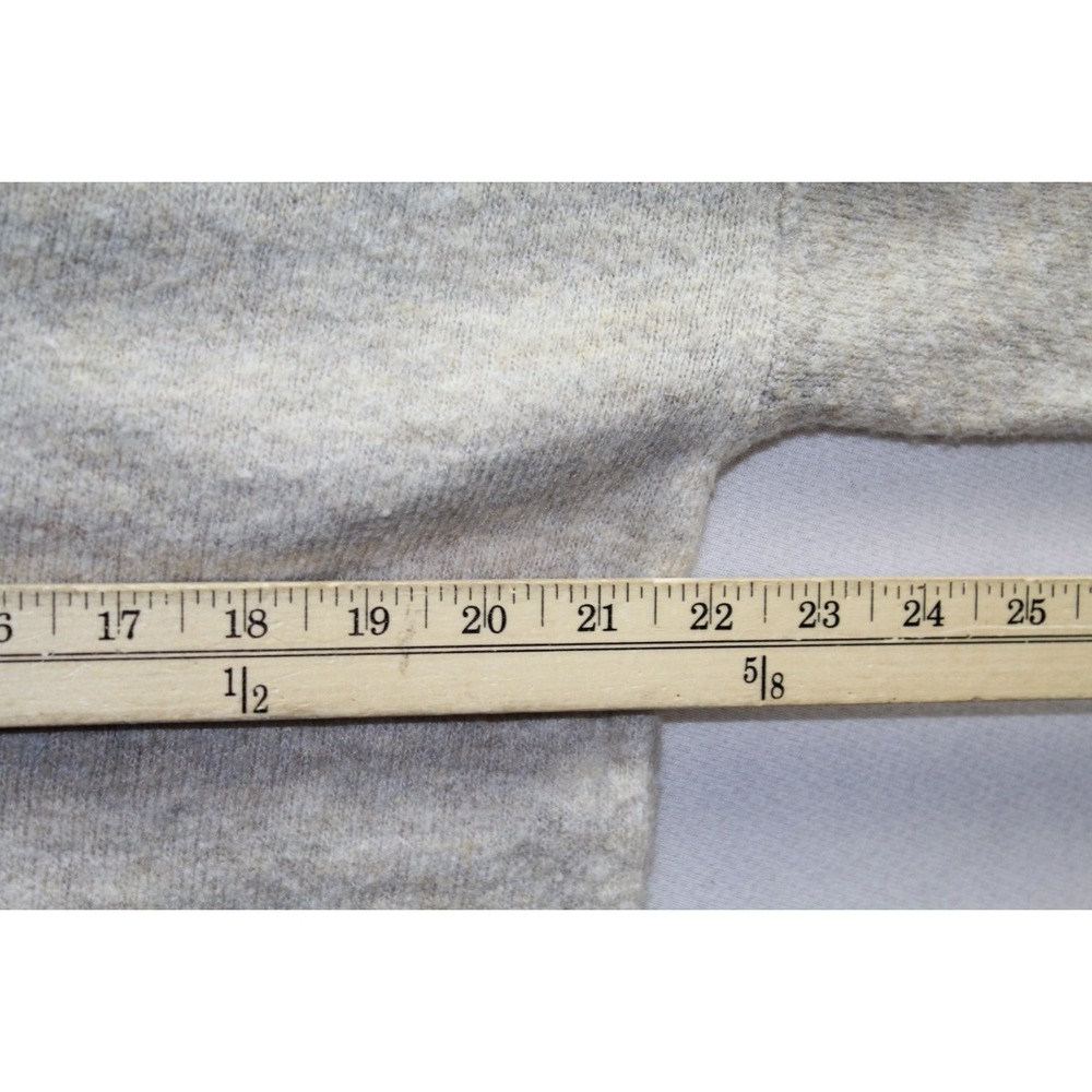 Beige Heathered V Neck Knit Pullover Sweater Womens Size Medium Ribbed - Picture 4 of 9
